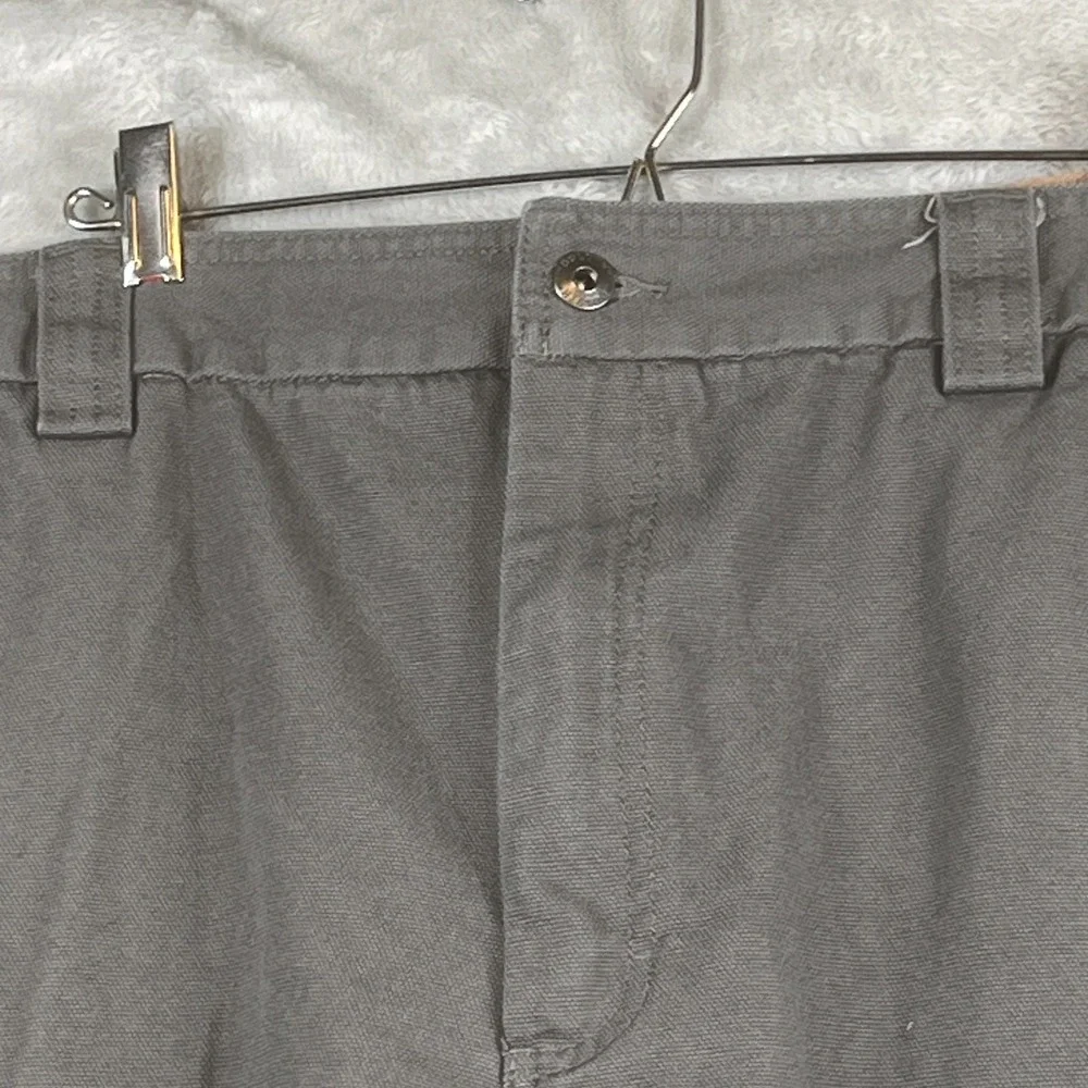 Duluth Trading Heavy Canvas Cargo Pants Mens 46x30 Gray Relaxed Fit Work -- 2